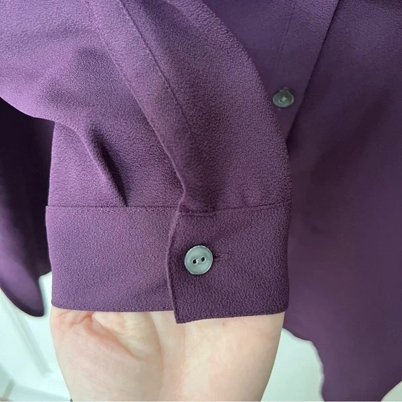 J.Jill Purple Button Up Tunic Shirt - Petite Medium - Preowned EUC - Picture 4 of 9